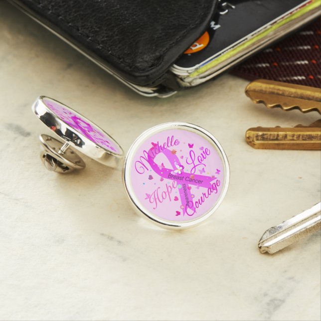 Breast Cancer Hope Love Courage Lapel Pin (In Situ)