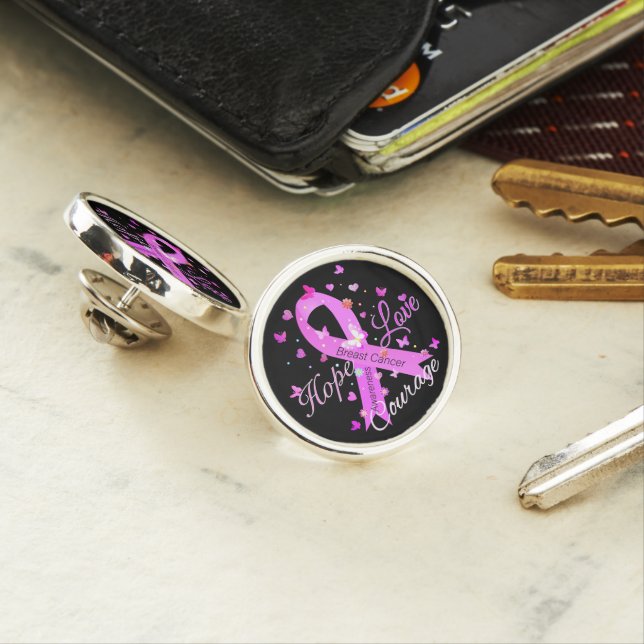 Breast Cancer Hope Love Courage Lapel Pin (In Situ)