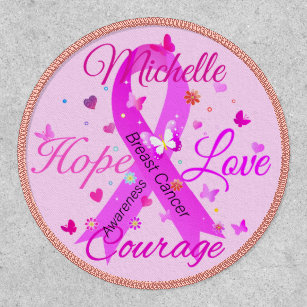 Breast Cancer Hope Love Courage Patch