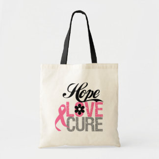 Breast Cancer HOPE LOVE CURE Gifts Tote Bag