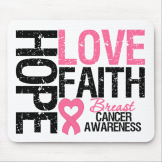 Breast Cancer Hope Love Faith Mouse Pad