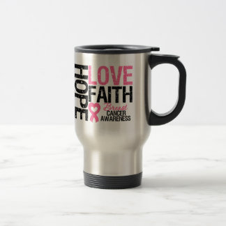 Breast Cancer Hope Love Faith Travel Mug