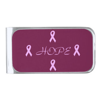 Breast Cancer Hope Silver Finish Money Clip