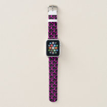 Breast Cancer Hot Pink Ribbon Pattern Apple Watch Band