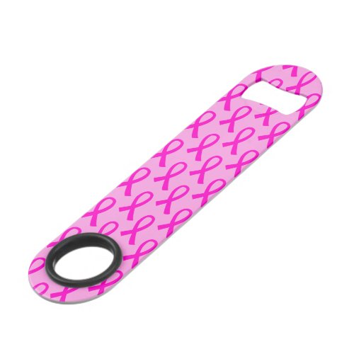 Breast Cancer Hot Pink Ribbon Pattern Bar Key