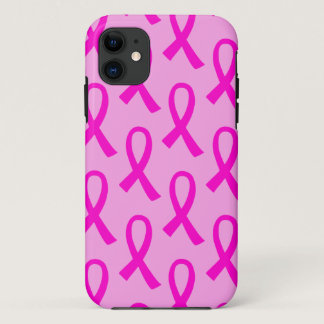 Breast Cancer Hot Pink Ribbon Pattern iPhone 11 Case
