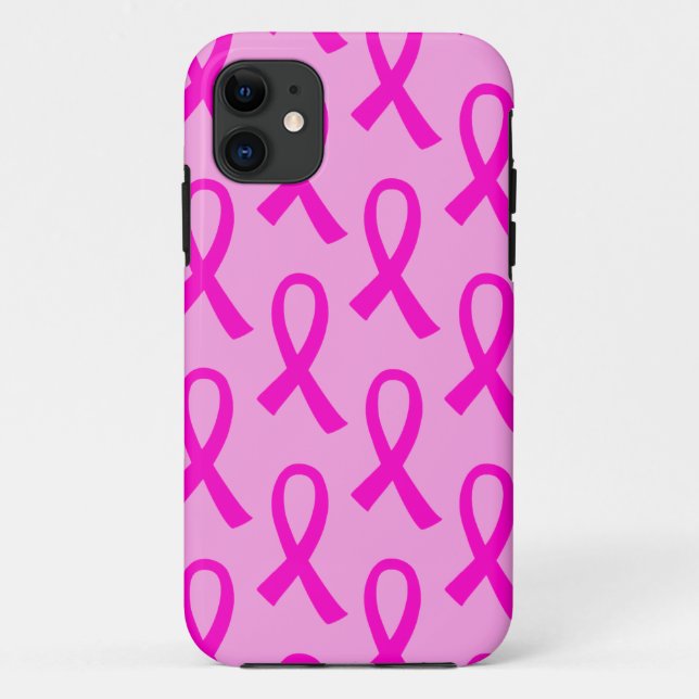 Breast Cancer Hot Pink Ribbon Pattern Case-Mate iPhone Case (Back)