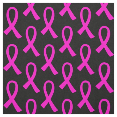 Breast Cancer Hot Pink Ribbon Pattern Fabric