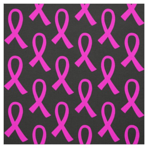 Breast Cancer Hot Pink Ribbon Pattern Fabric
