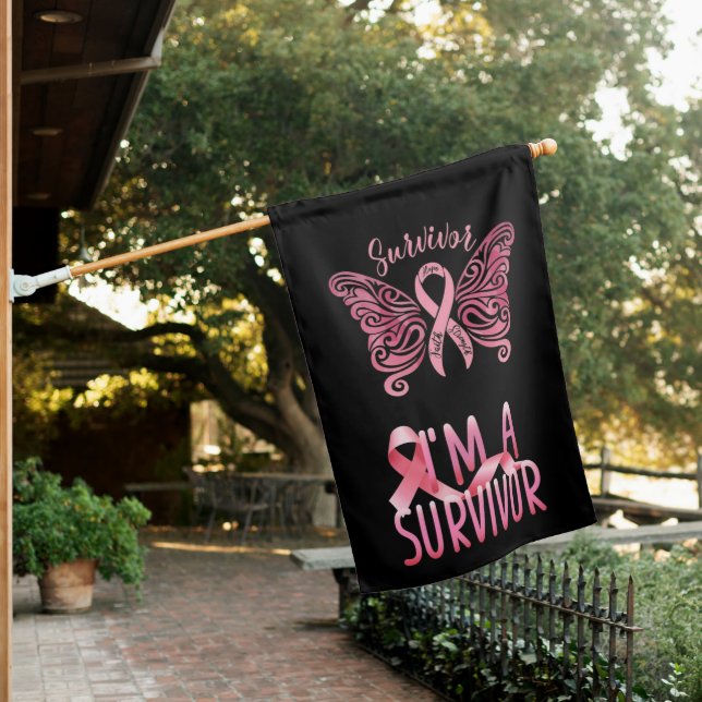 Breast Cancer House Flag (In SItu)