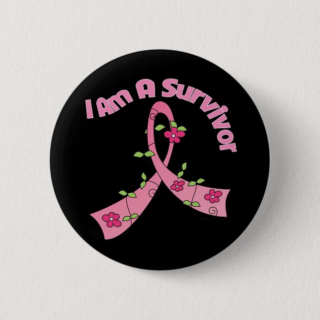 Breast Cancer I Am A Survivor Button (Front)