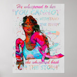 Breast Cancer I Am The Storm Breast Cancer Pink Ri Poster