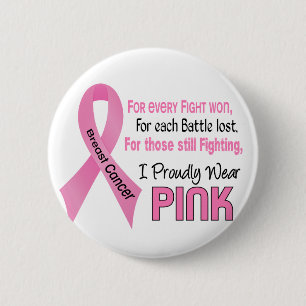 Breast Cancer I Proudly Wear Pink 1 Button