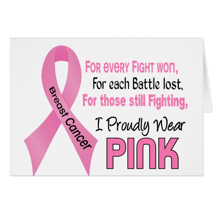 Breast Cancer I Proudly Wear Pink 1 Card | Zazzle