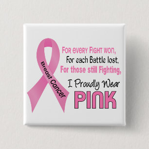 Breast Cancer I Proudly Wear Pink 1 Pinback Button
