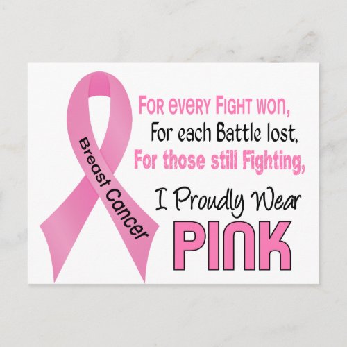 Breast Cancer I Proudly Wear Pink 1 Postcard