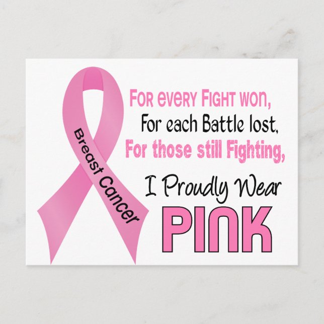 Breast Cancer I Proudly Wear Pink 1 Postcard (Front)