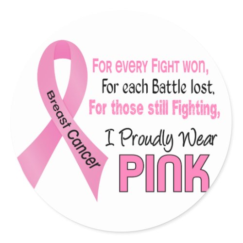 Breast Cancer I Proudly Wear Pink 1 zazzle_sticker