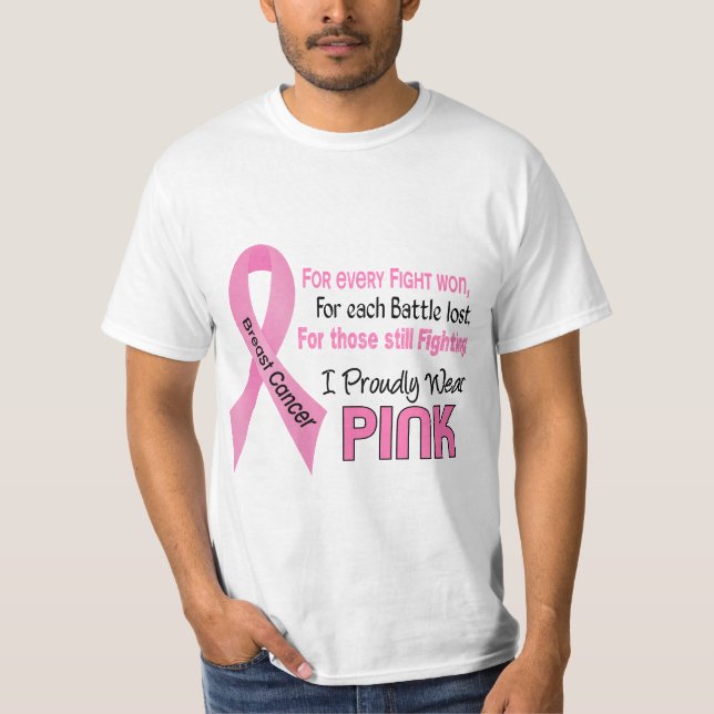 Breast Cancer I Proudly Wear Pink 1 T-Shirt (Front)