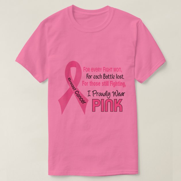 Breast Cancer I Proudly Wear Pink 1 T-Shirt | Zazzle.com