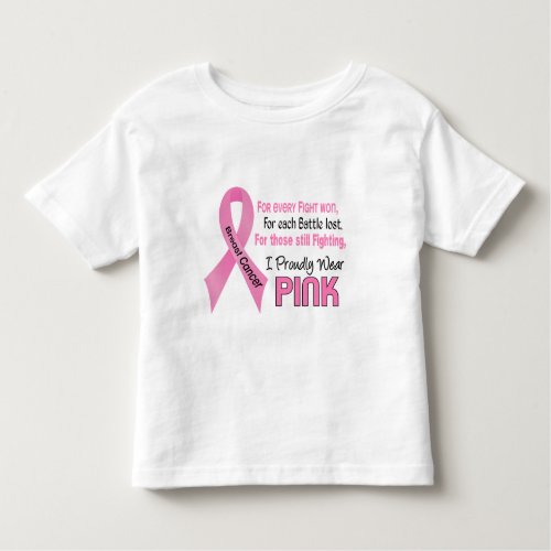 Breast Cancer I Proudly Wear Pink 1 Toddler T_shirt