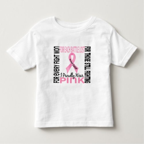 Breast Cancer I Proudly Wear Pink 2 Toddler T_shirt