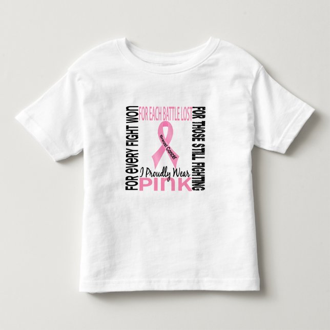 Breast Cancer I Proudly Wear Pink 2 Toddler T-shirt (Front)