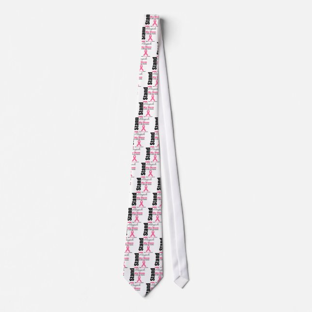 Breast Cancer I Stand Alongside My Mom Neck Tie (Front)