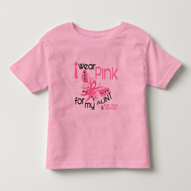 Breast Cancer I WEAR PINK FOR MY AUNT 45 Toddler T-shirt (Front)