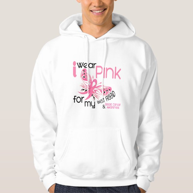 Breast Cancer I WEAR PINK FOR MY BEST FRIEND 45 Hoodie (Front)