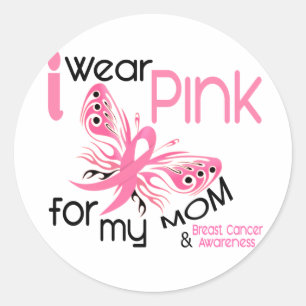 Breast Cancer I WEAR PINK FOR MY MOM 45 Classic Round Sticker