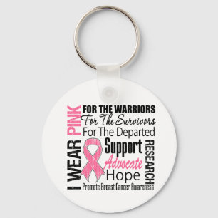 Breast Cancer I Wear Pink Ribbon TRIBUTE Keychain