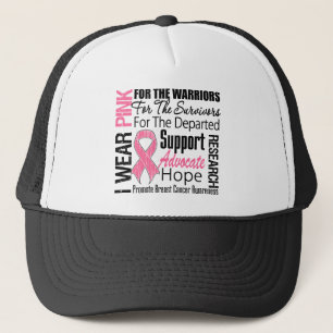 Breast Cancer I Wear Pink Ribbon TRIBUTE Trucker Hat