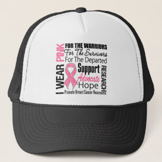 Breast Cancer I Wear Pink Ribbon TRIBUTE Trucker Hat