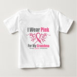 Breast Cancer I Wear Pink Tribal Ribbon (Grandma) Baby T-Shirt