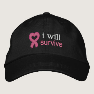 Breast Cancer I Will Survive Embroidered Baseball Cap