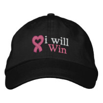 Breast Cancer I Will Win Embroidered Baseball Cap