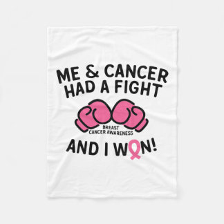 Breast Cancer I Won Breast Cancer Survivor Support Fleece Blanket
