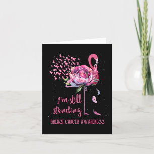 Breast Cancer I'm Still Standing Flamingo Ribbon  Card