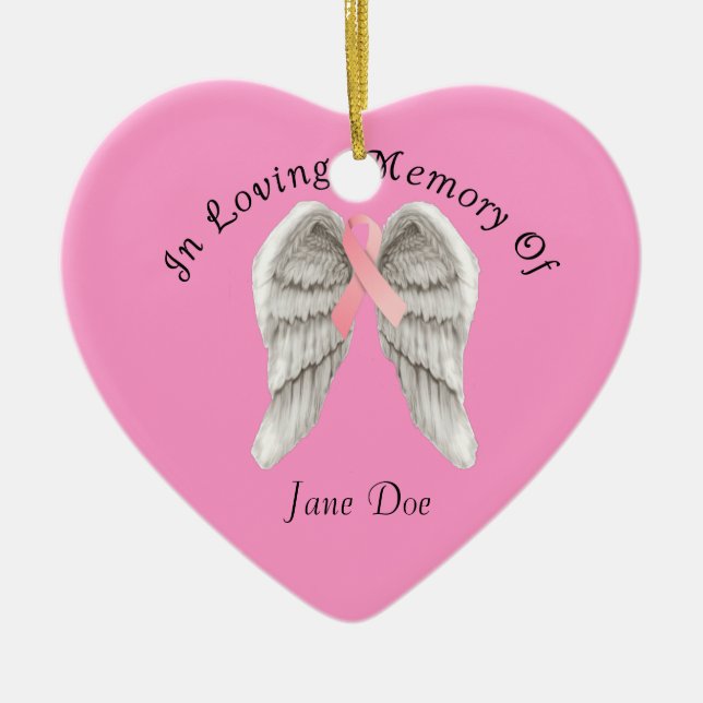 Breast Cancer In Memory Christmas Ornament (Front)