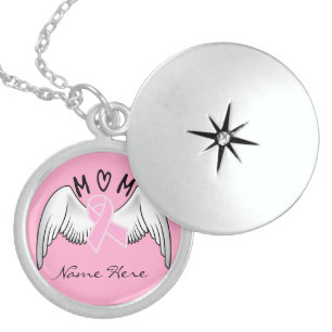 Breast Cancer In Memory of Mom Sterling Silver Necklace
