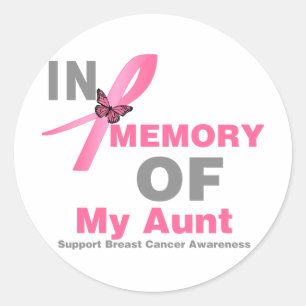 Breast Cancer In Memory of My Aunt Classic Round Sticker