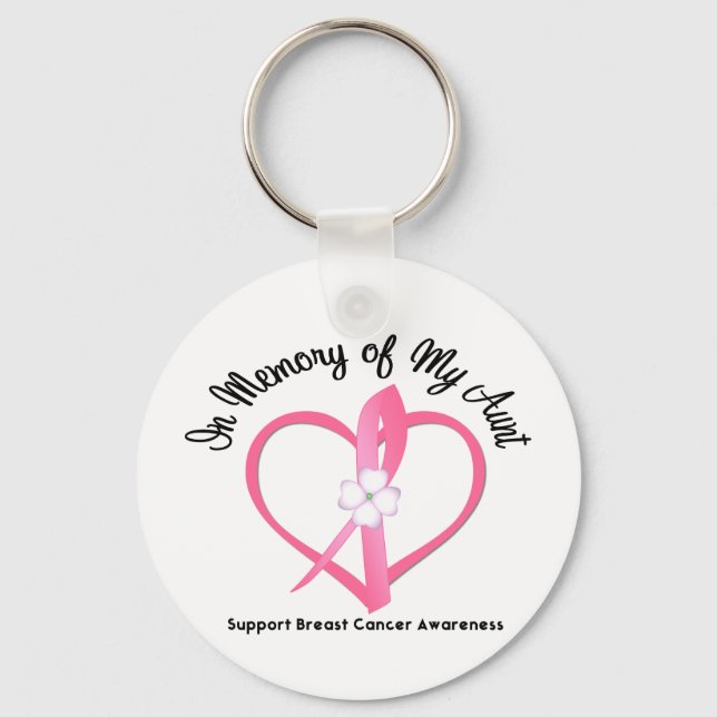 Breast Cancer In Memory of My Aunt Keychain (Front)