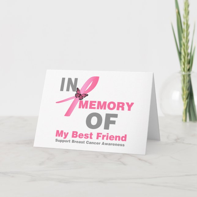 Breast Cancer In Memory of My Best Friend Card (Front)