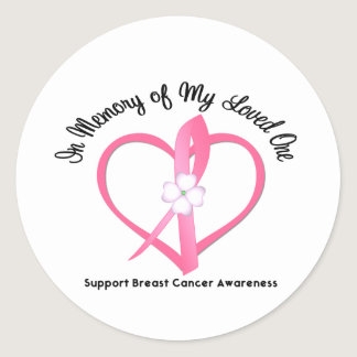 Breast Cancer In Memory of My Loved One Classic Round Sticker