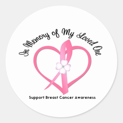 Breast Cancer In Memory of My Loved One Classic Round Sticker