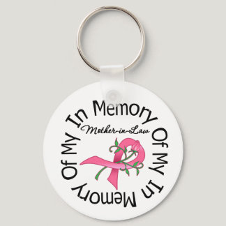 Breast Cancer In Memory of My Mother-in-Law (Rose) Keychain