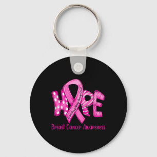 Breast Cancer In October We Wear Pink Ribbon  Keychain