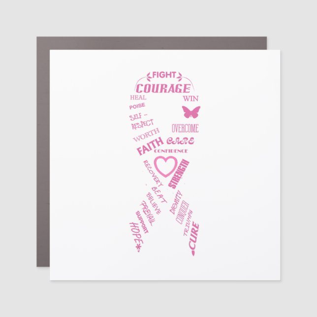 Breast Cancer Inspiration Ribbon Car Magnet (Front)