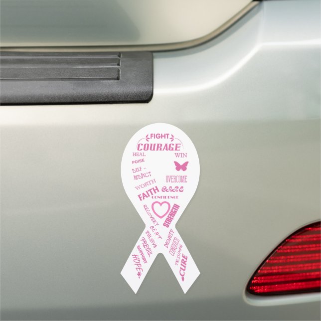 Breast Cancer Inspiration Ribbon Car Magnet (In Situ)